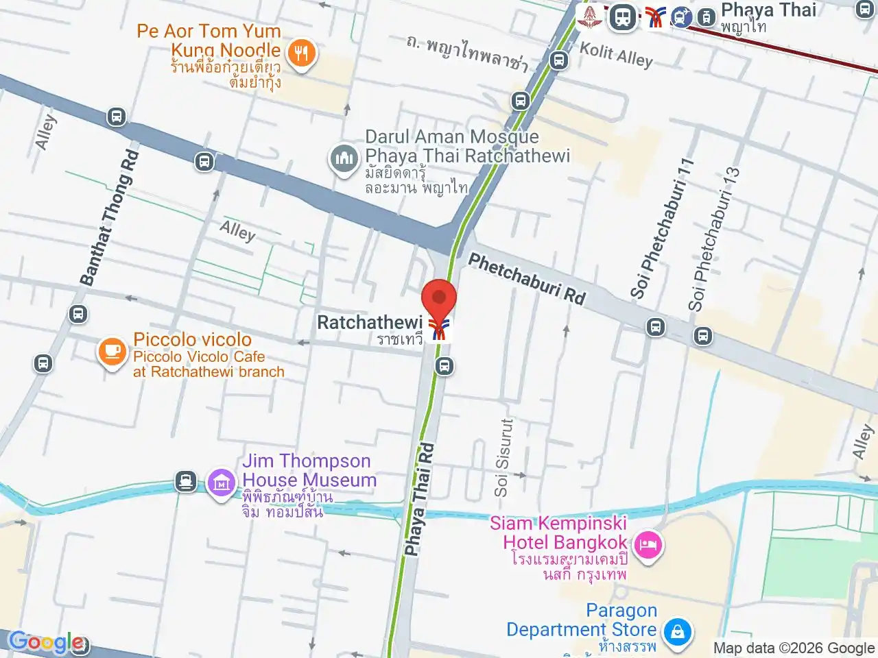 Map showing the location of Ratchathewi station