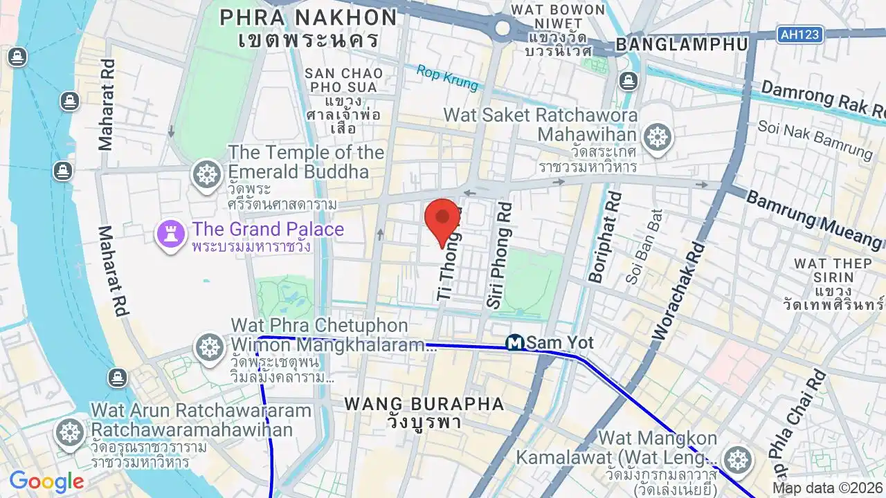 Google map centered on Rattanakosin