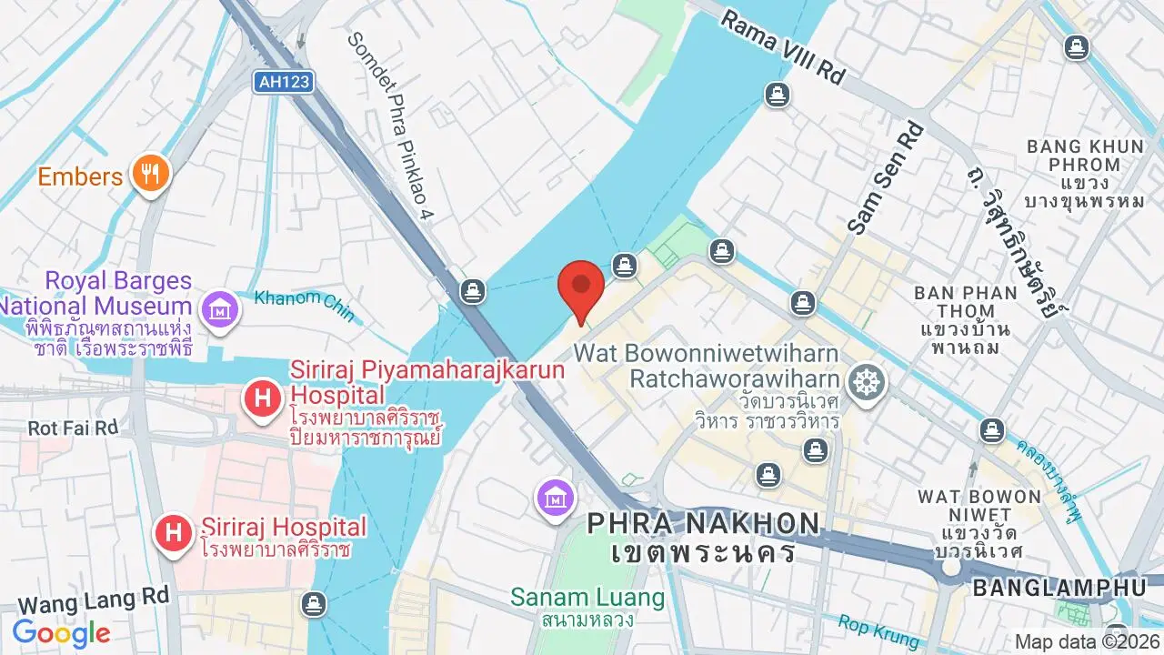 Map showing location of Riva Surya Bangkok