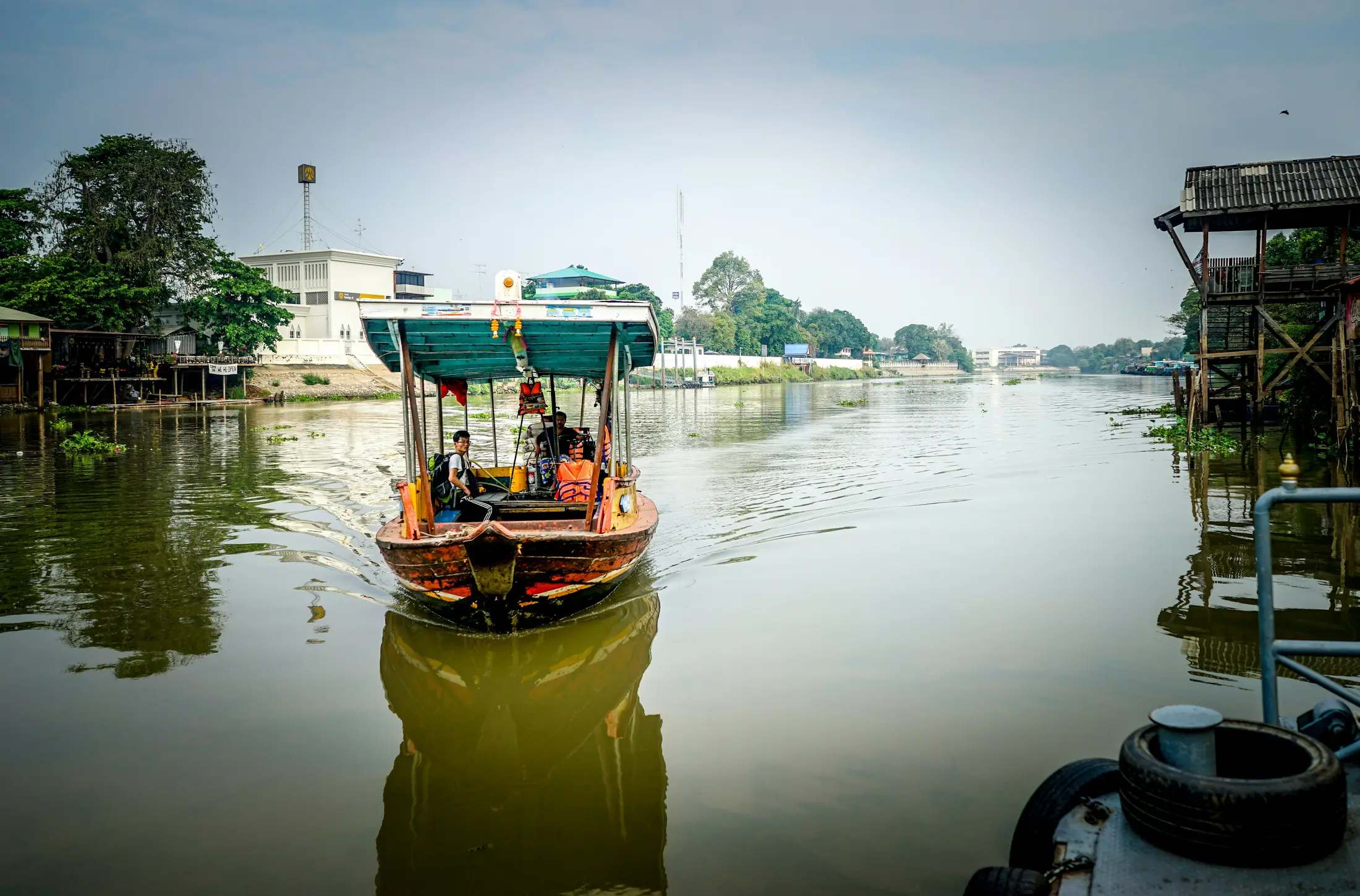 Boat on the river in Ayutthaya