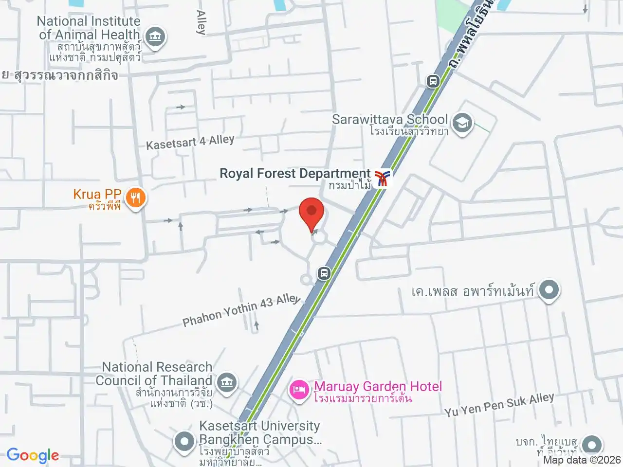 Map showing the location of Royal Forest Department station