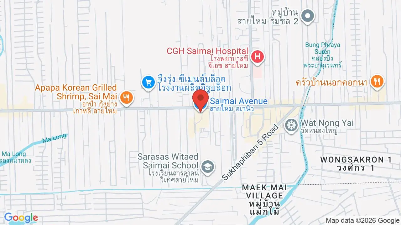 Map showing location of Sai Mai Avenue