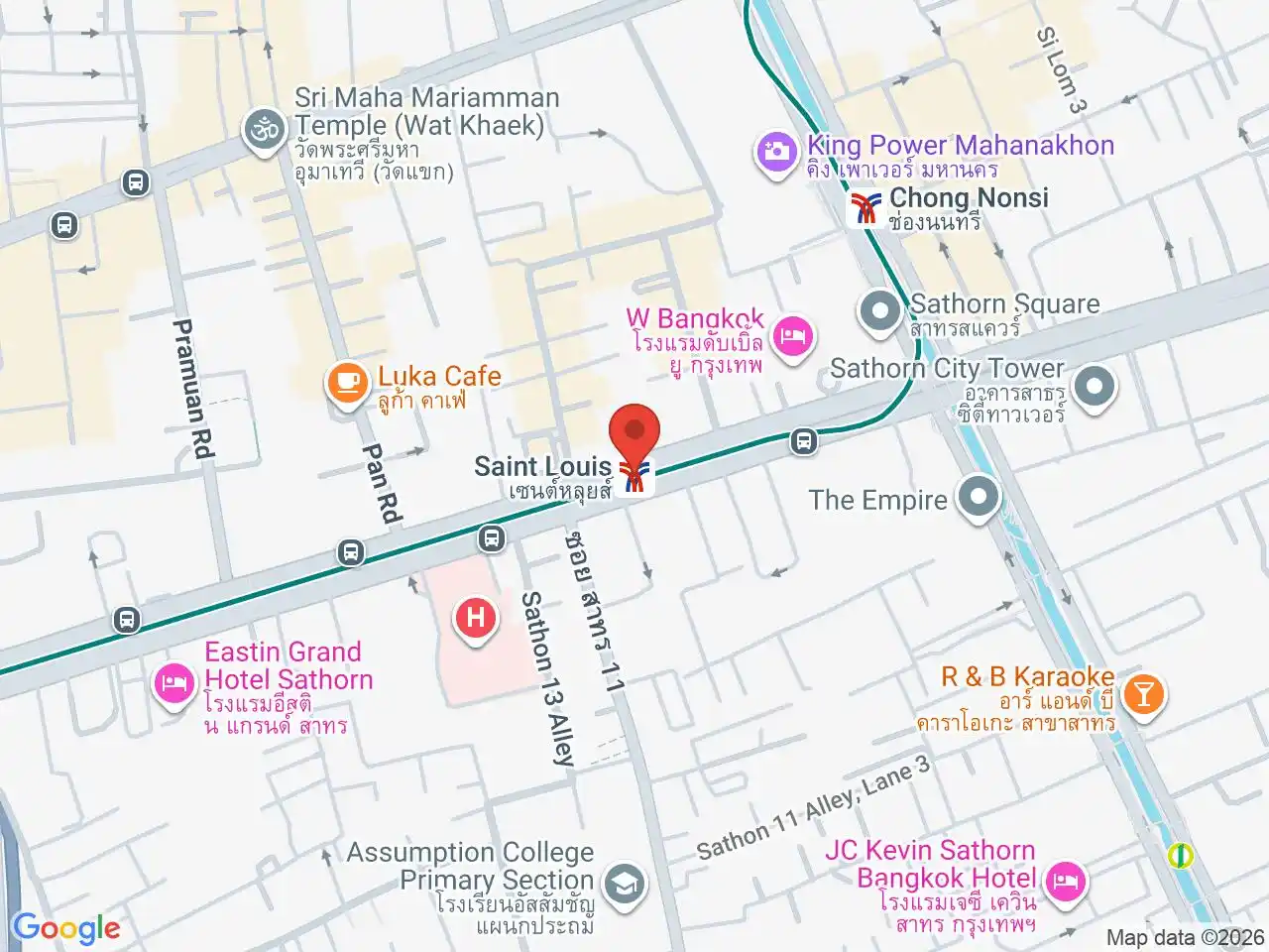 Map showing the location of Saint Louis station