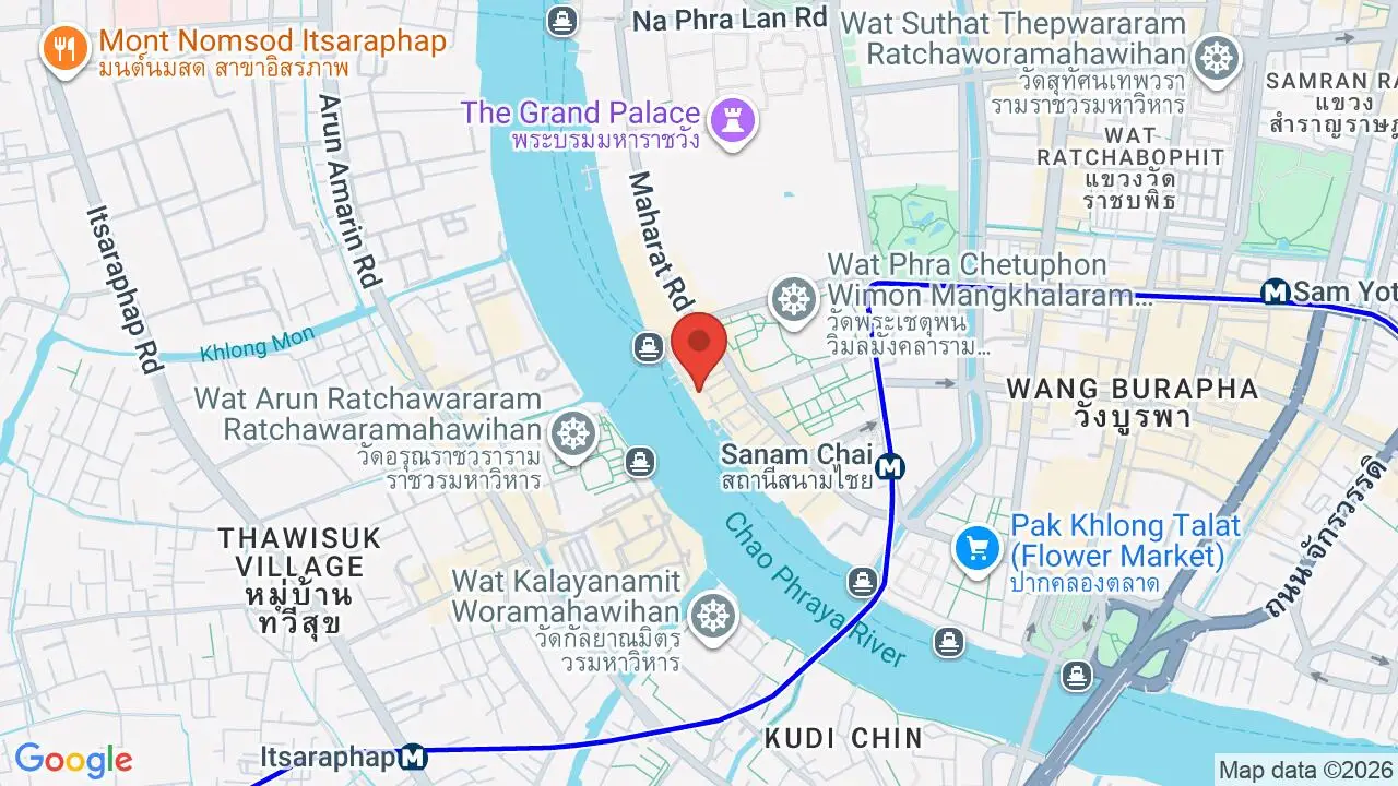 Map showing location of Sala Rattanakosin Bangkok
