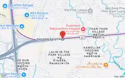 Map showing location of Sam Yaek Bang Yai station
