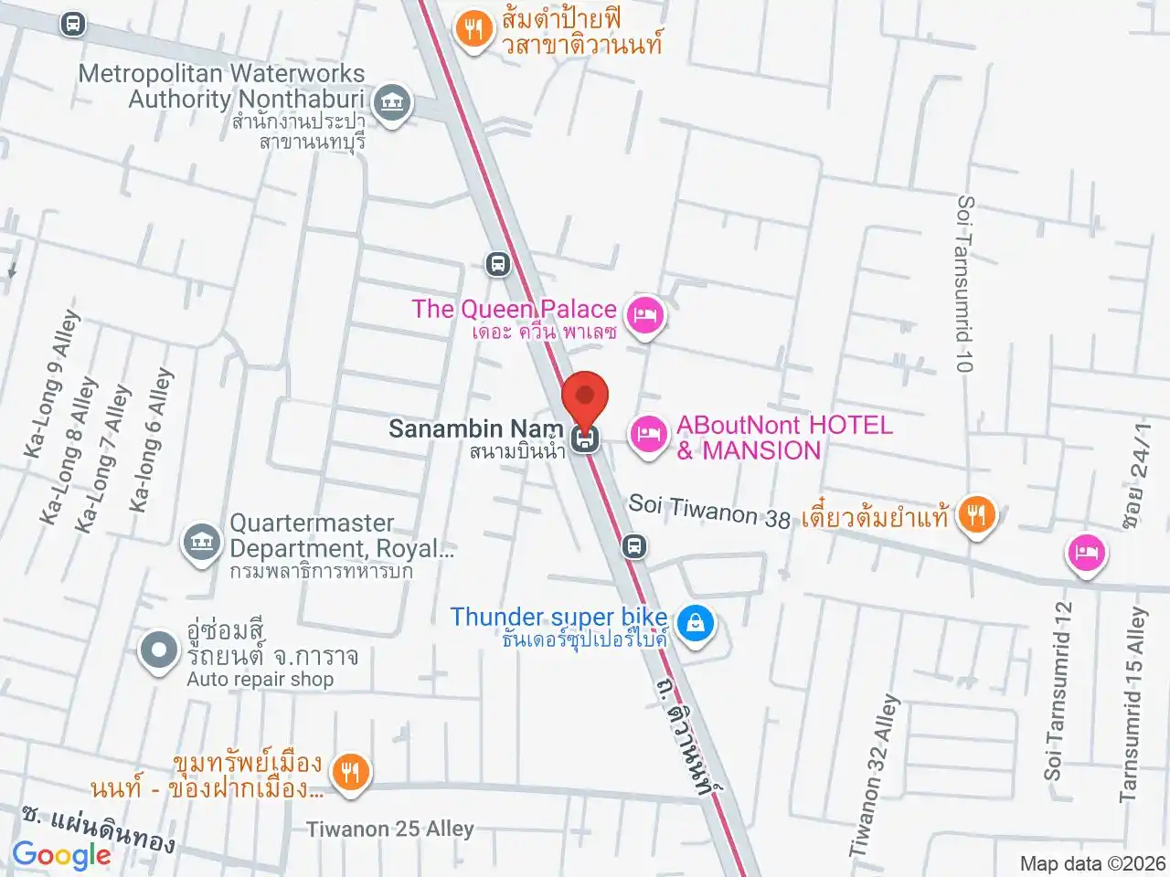 Map showing the location of Sanambin Nam station