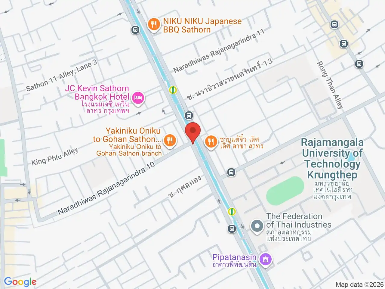 Large Google map centered on Sathorn