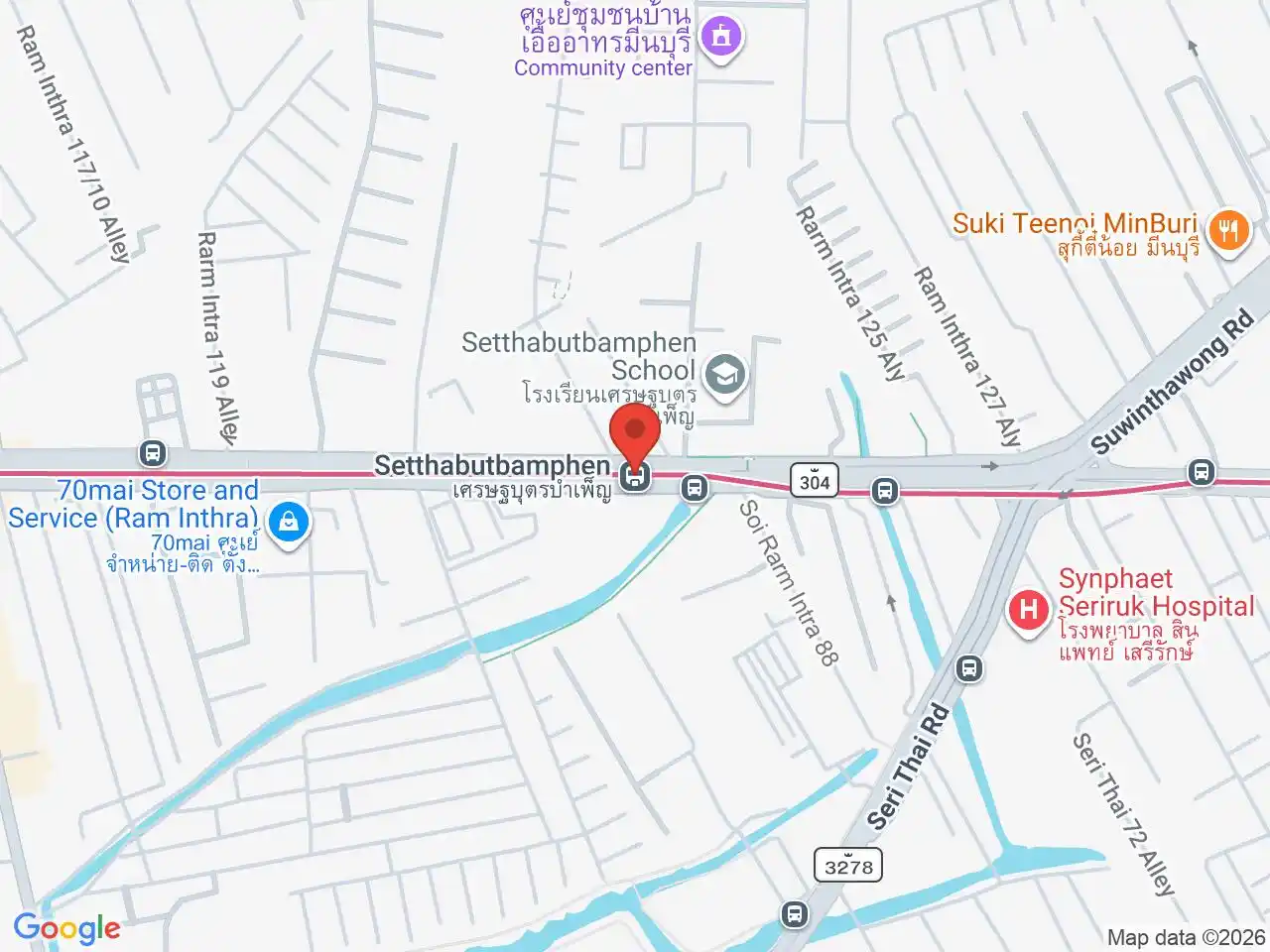 Map showing the location of Setthabutbamphen station