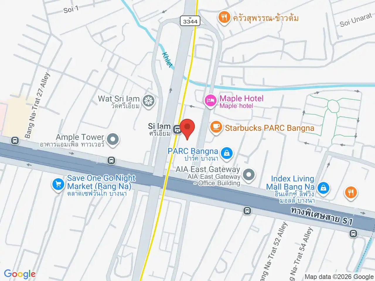 Map showing the location of Si Iam station