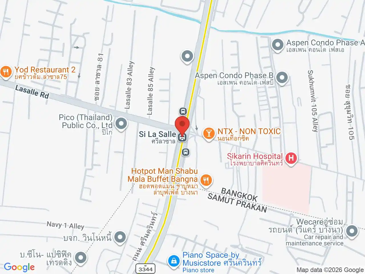 Map showing the location of Si La Salle station