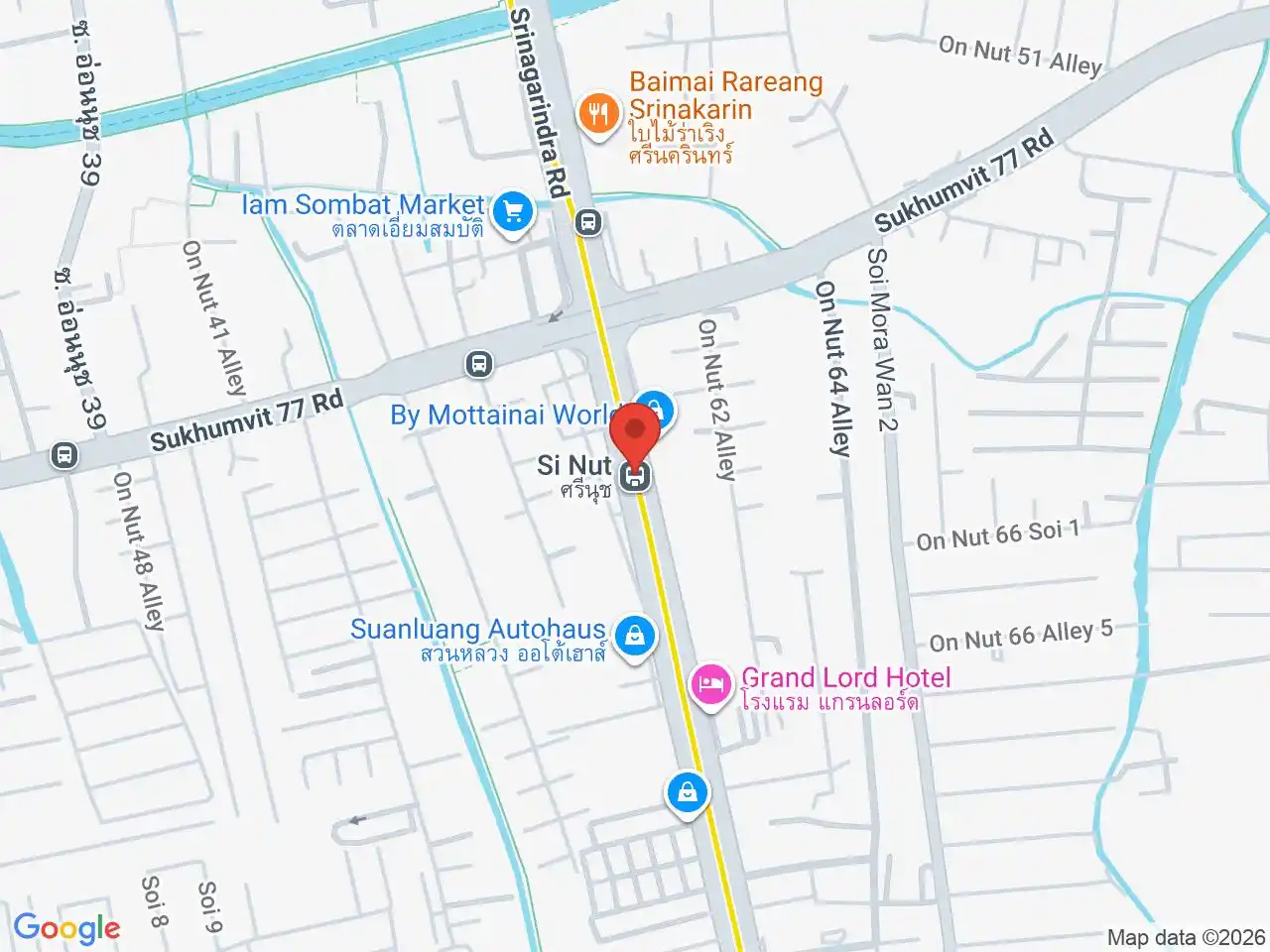 Map showing the location of Si Nut station