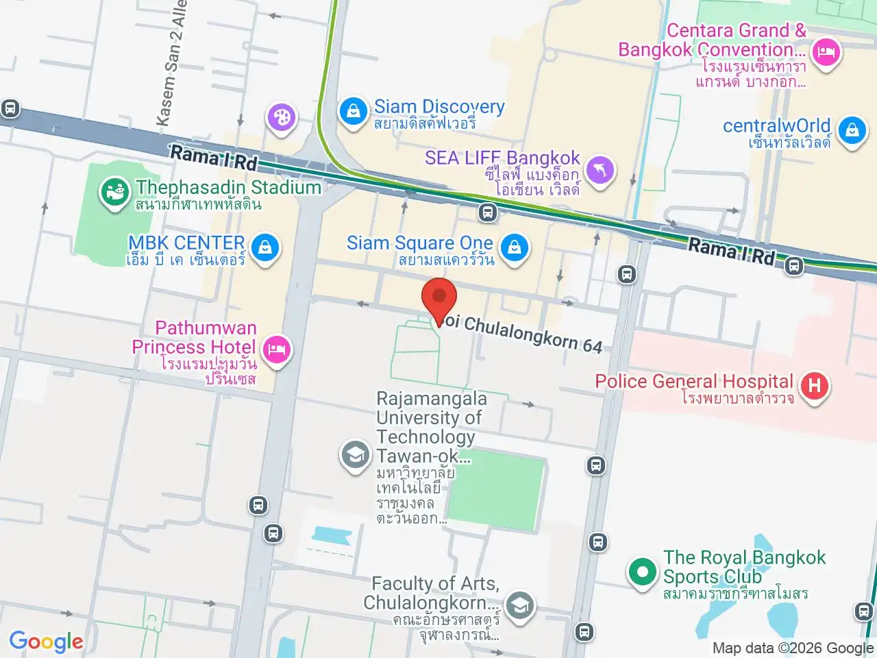 Large Google map centered on Siam