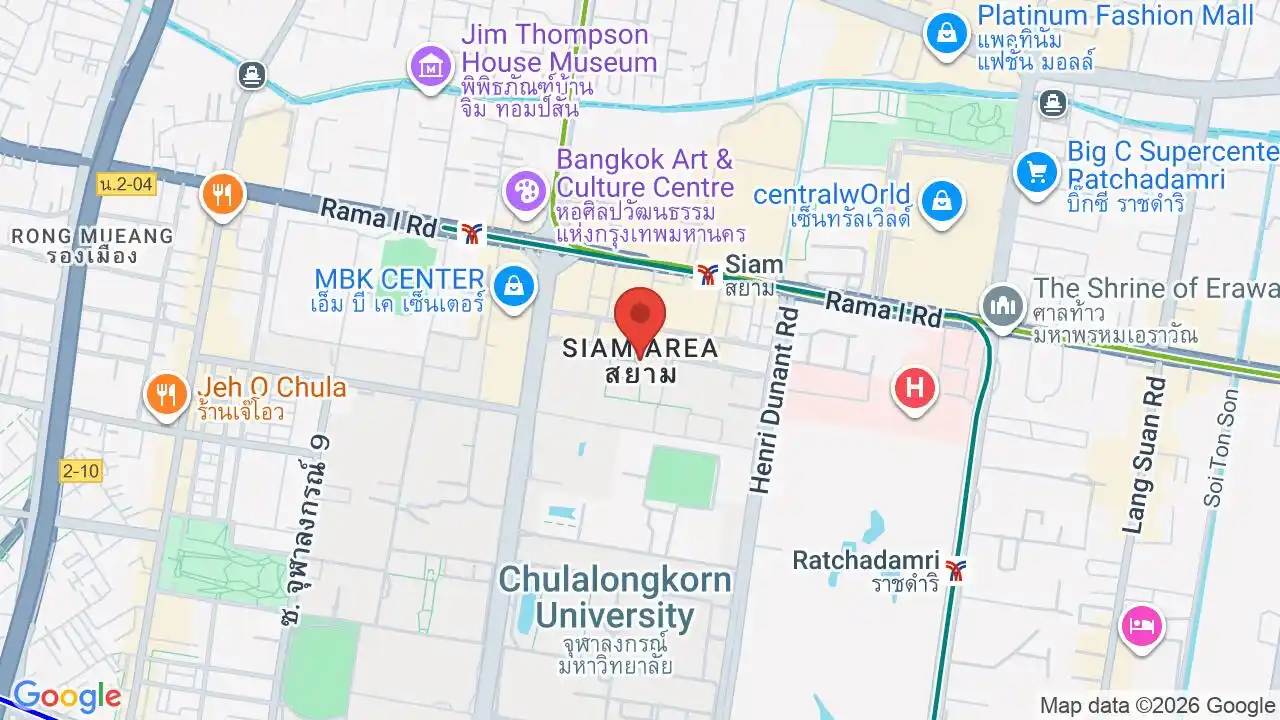 Google map centered on Siam