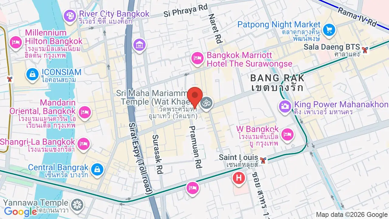 Map showing location of Silom Village