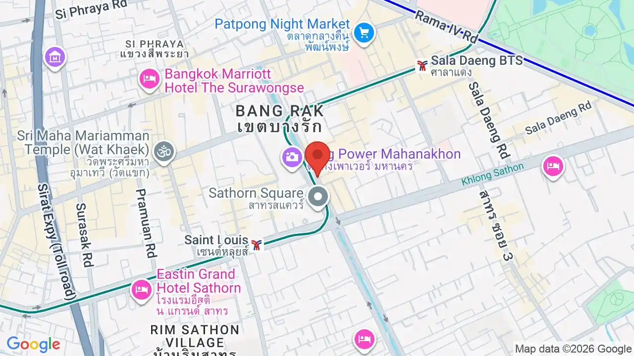 Google map centered on Silom