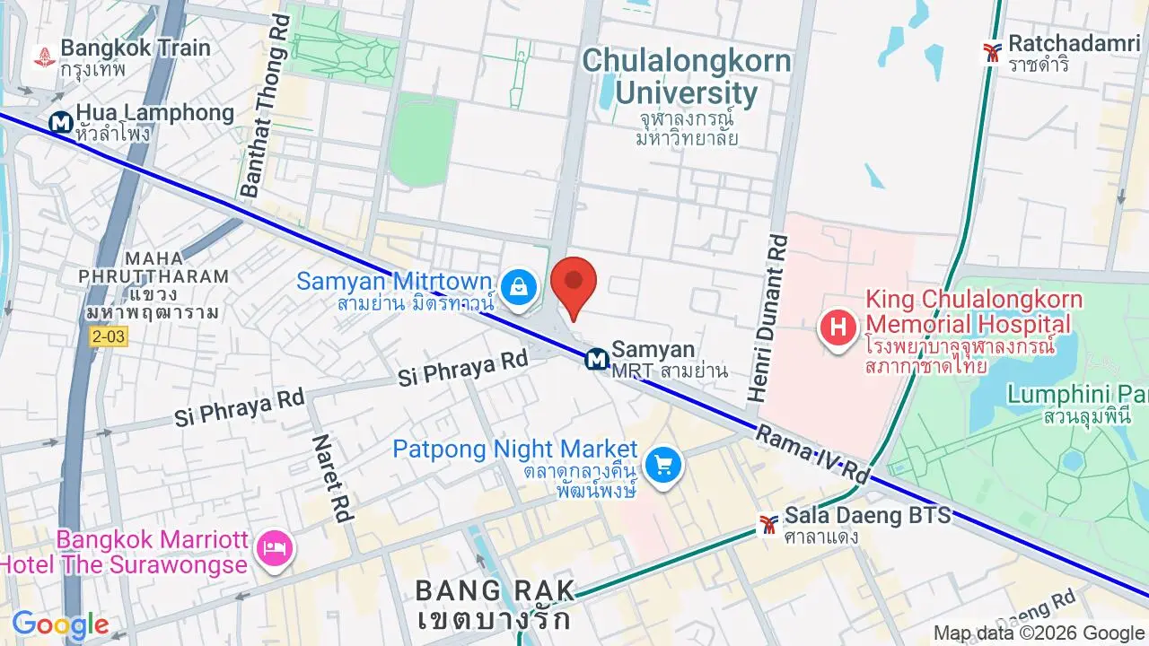 Map showing location of Somboon Seafood (Bang Rak)