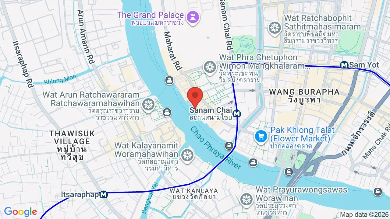 Map showing location of Supanniga Eating Room (Phra Nakhon)