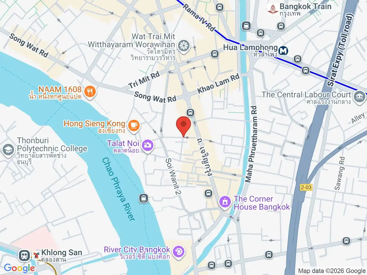 Large Google map centered on Talat Noi