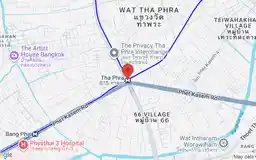 Map showing location of Tha Phra station