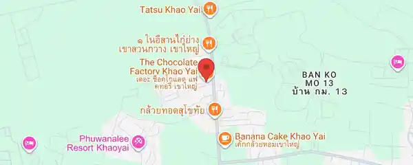 Static map showing The Chocolate Factory Khao Yai in Khao Yai