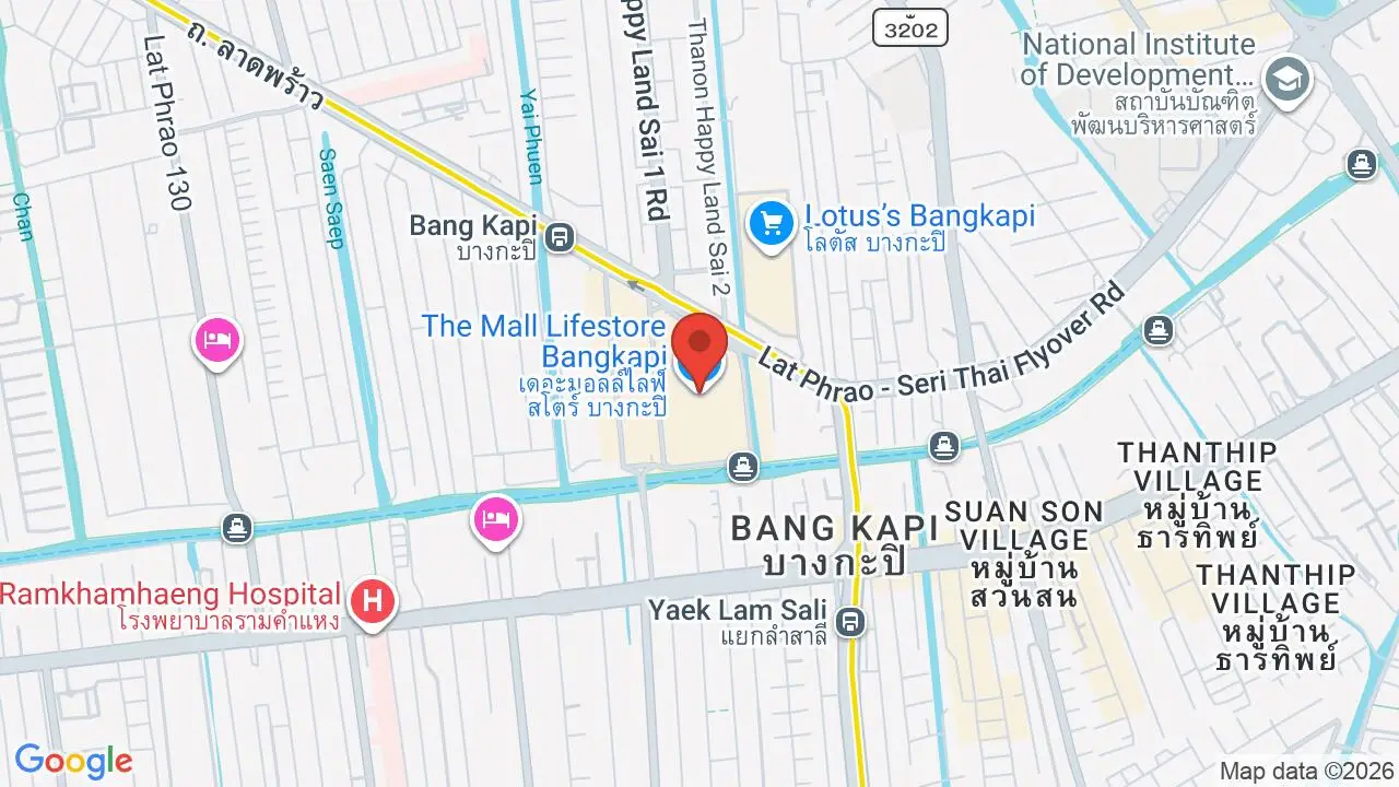 Map showing location of The Mall Lifestore Bangkapi