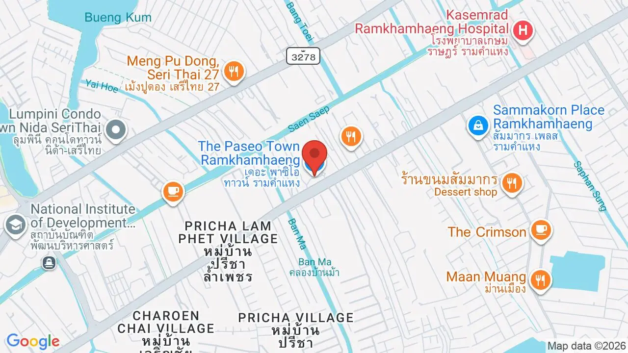 Map showing location of The Paseo Town Ramkhamhaeng