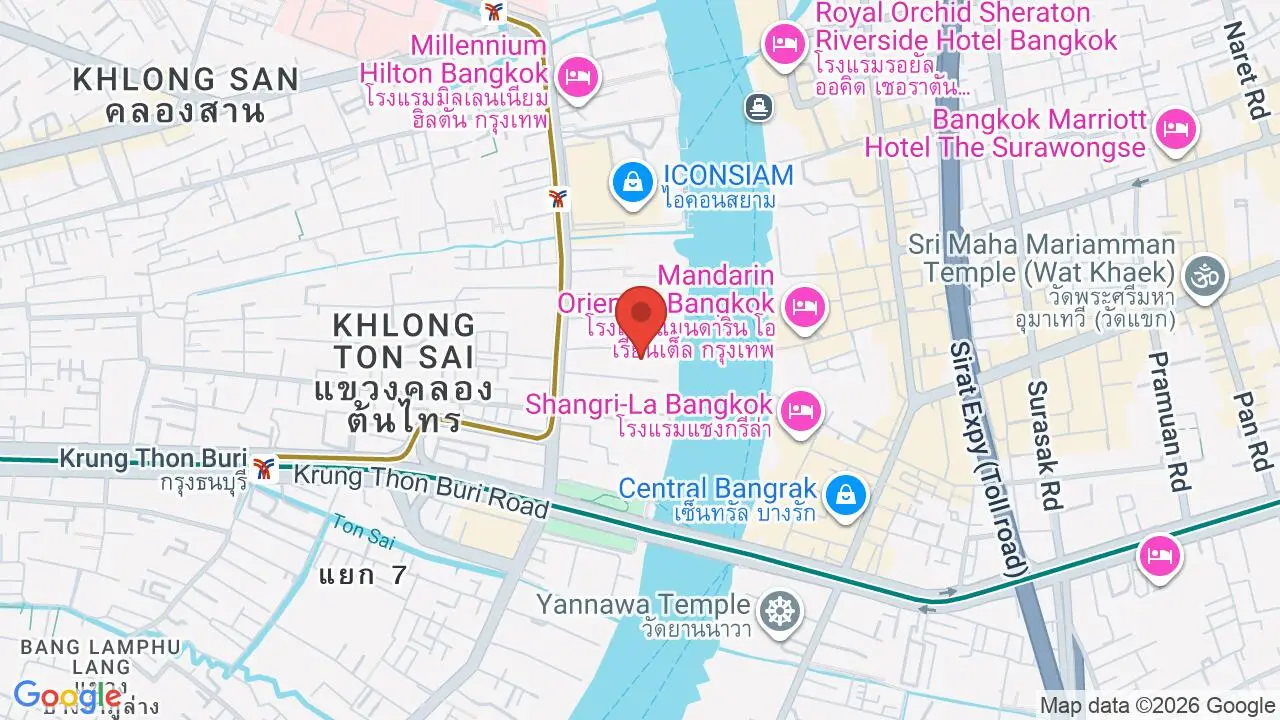 Map showing location of The Peninsula Bangkok