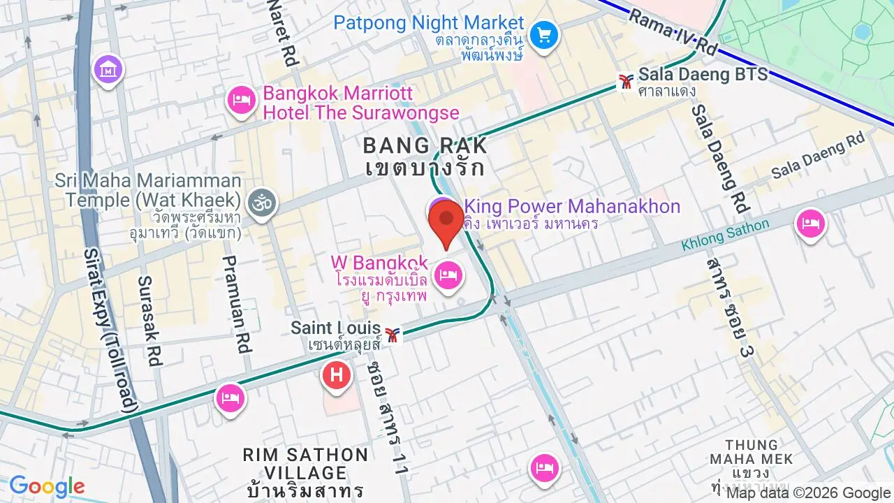 Map showing location of The Standard Bangkok Mahanakhon