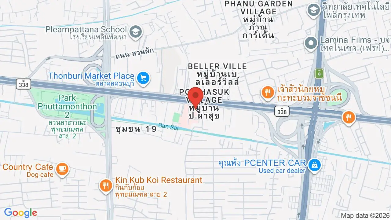 Map showing location of Thonburi Thawiwatthana Hospital