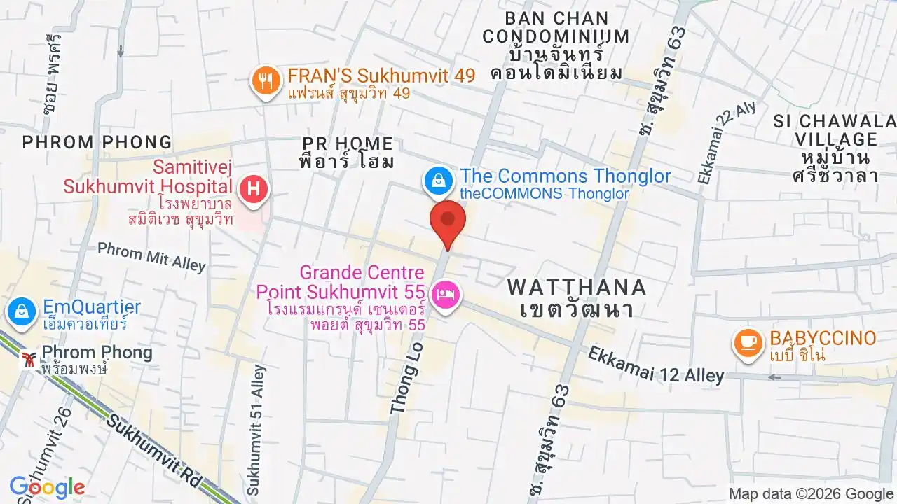 Google map centered on Thonglor