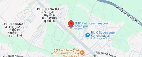 Static map showing TMK Park Kanchanaburi in Kanchanaburi