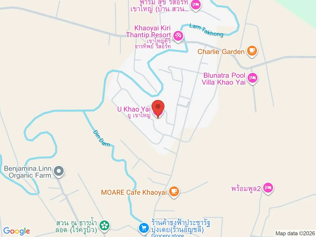 Static map showing U Khao Yai in Khao Yai