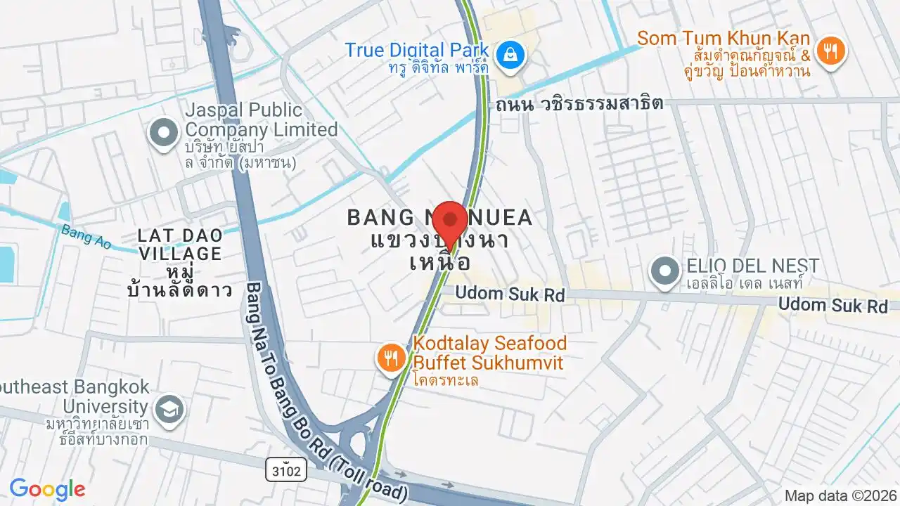 Google map centered on Udom Suk