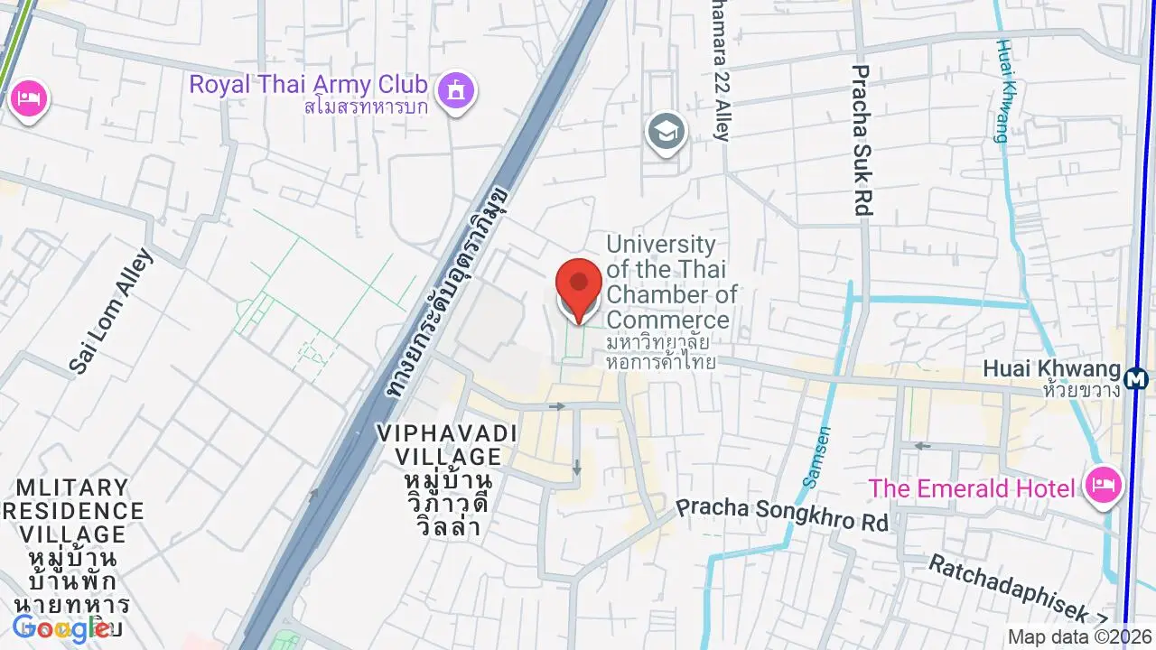 Map showing location of University of the Thai Chamber of Commerce (UTCC)