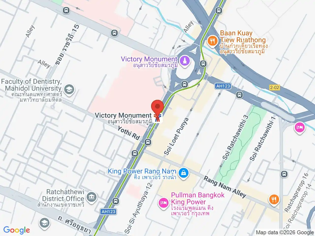 Map showing the location of Victory Monument station