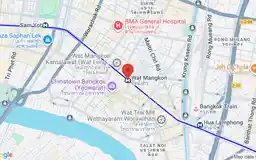 Map showing location of Wat Mangkon station