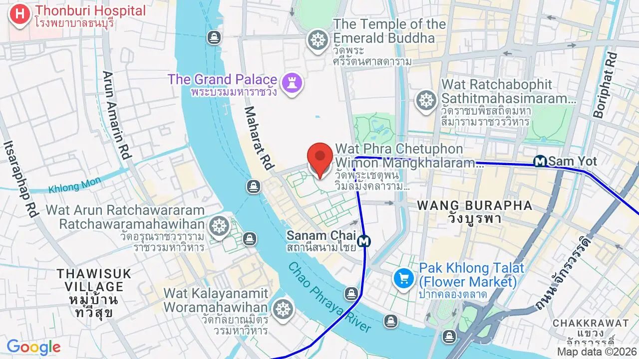 Map showing location of Wat Pho