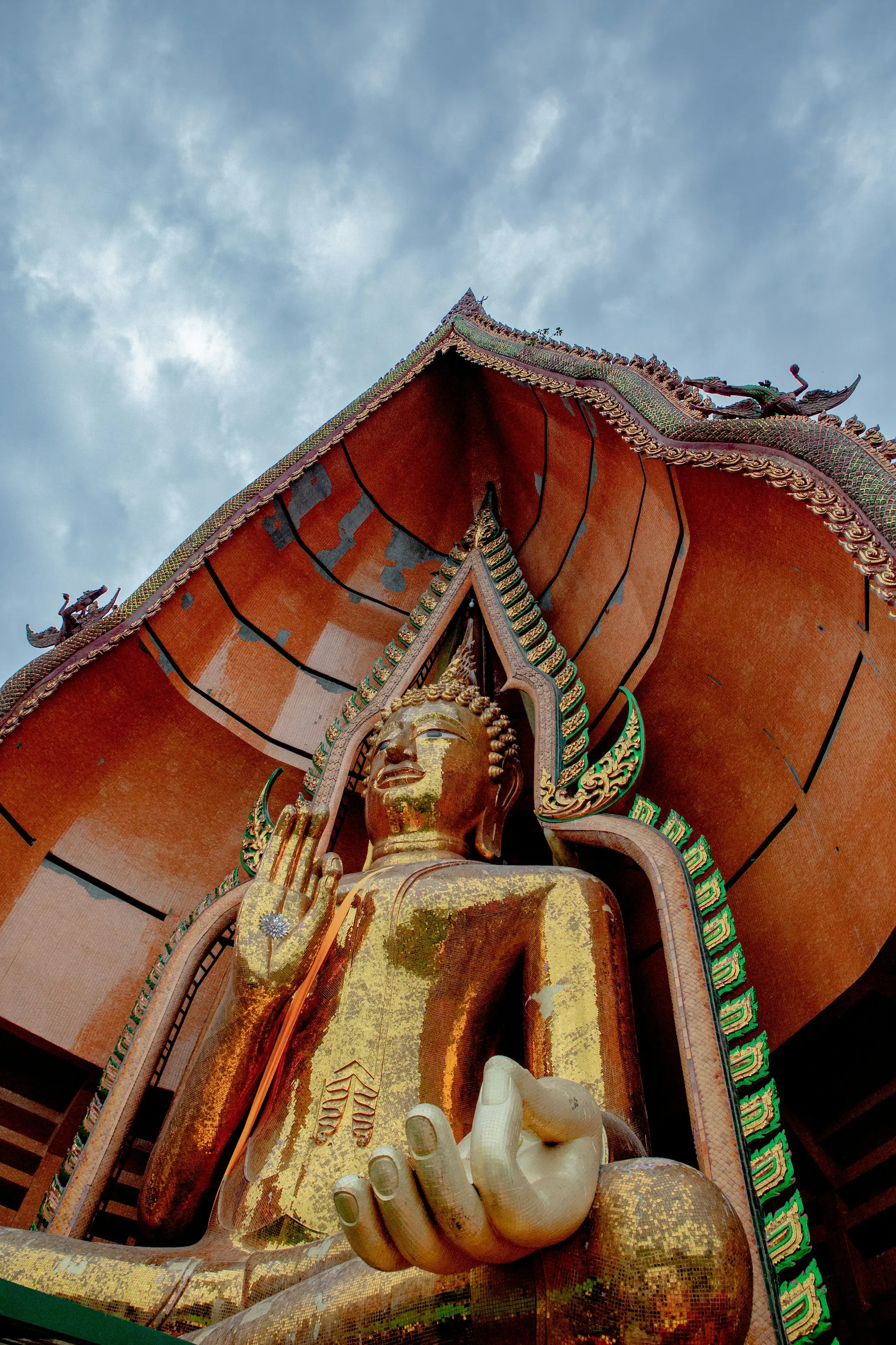 Large Buddha statue at Wat Tham Suea in Kanchanaburi