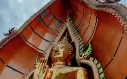 Large Buddha statue at Wat Tham Suea in Kanchanaburi