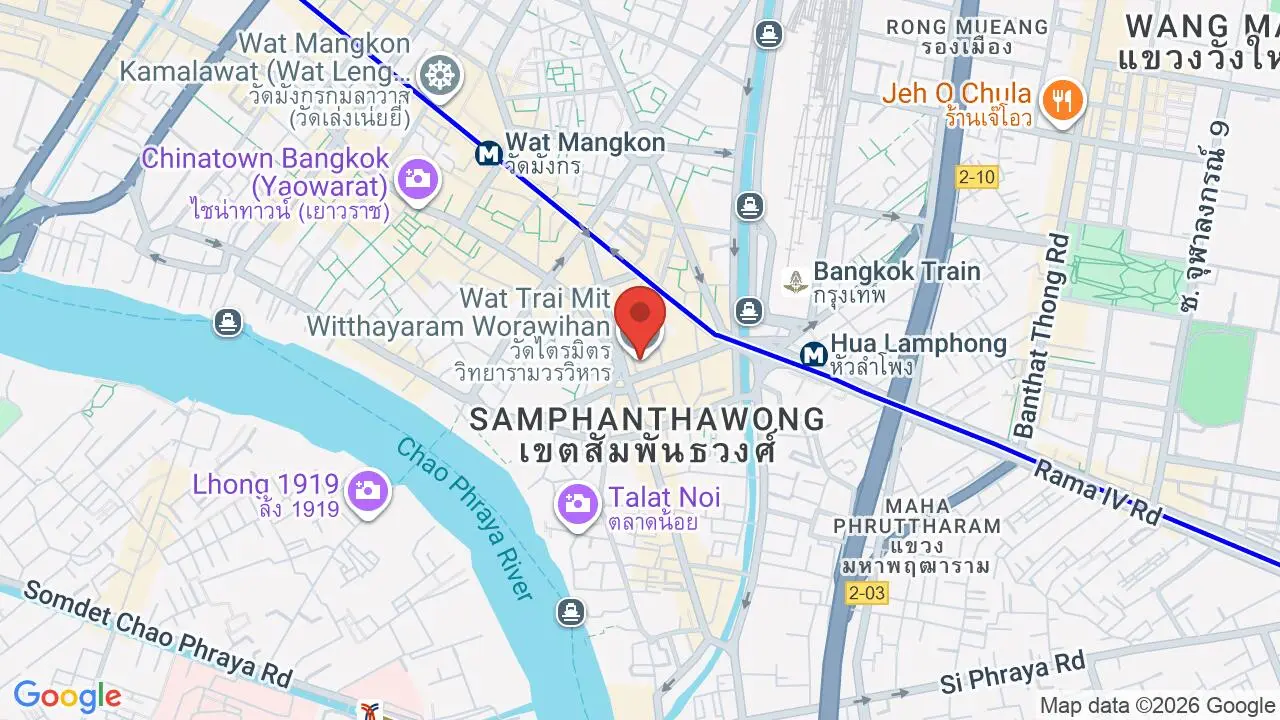 Map showing location of Wat Traimit