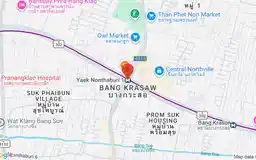 Map showing location of Yaek Nonthaburi 1 station