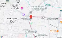 Map showing location of Yaek Pak Kret station