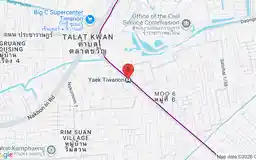 Map showing location of Yaek Tiwanon station