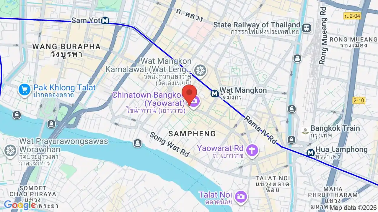 Google map centered on Yaowarat