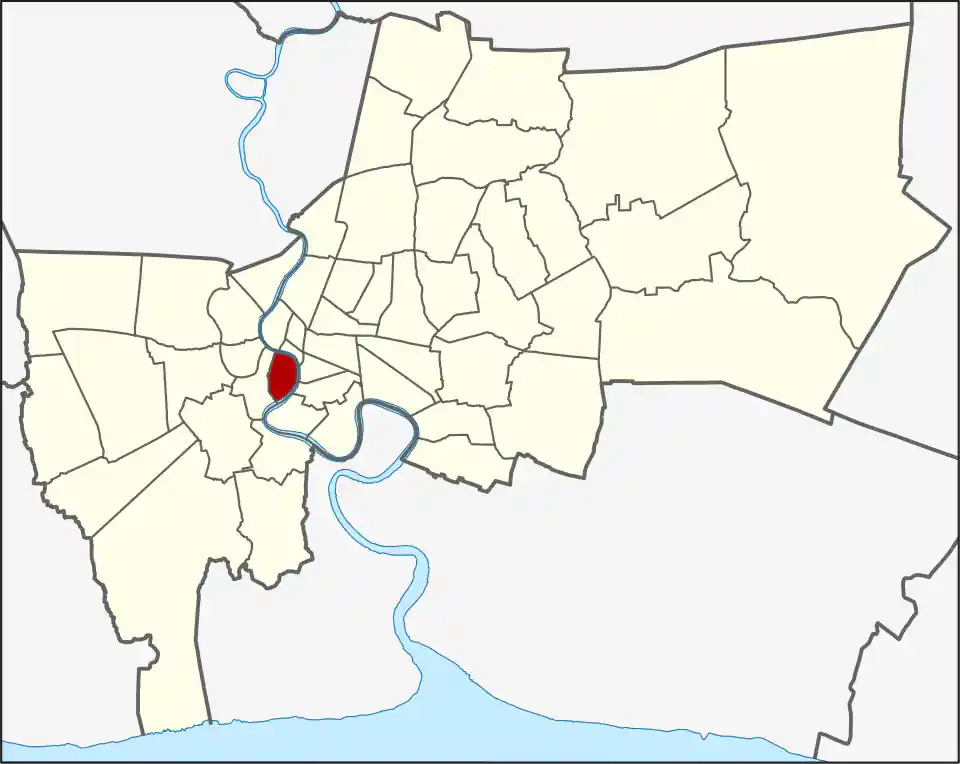 Khlong San location within Bangkok