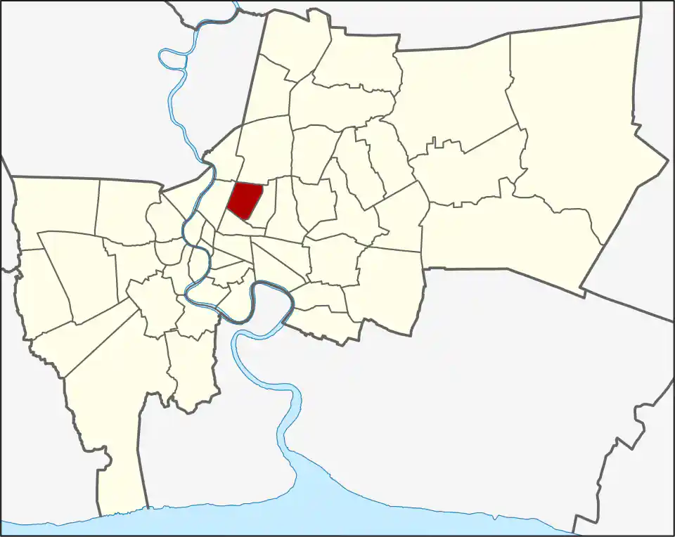 Phaya Thai location within Bangkok
