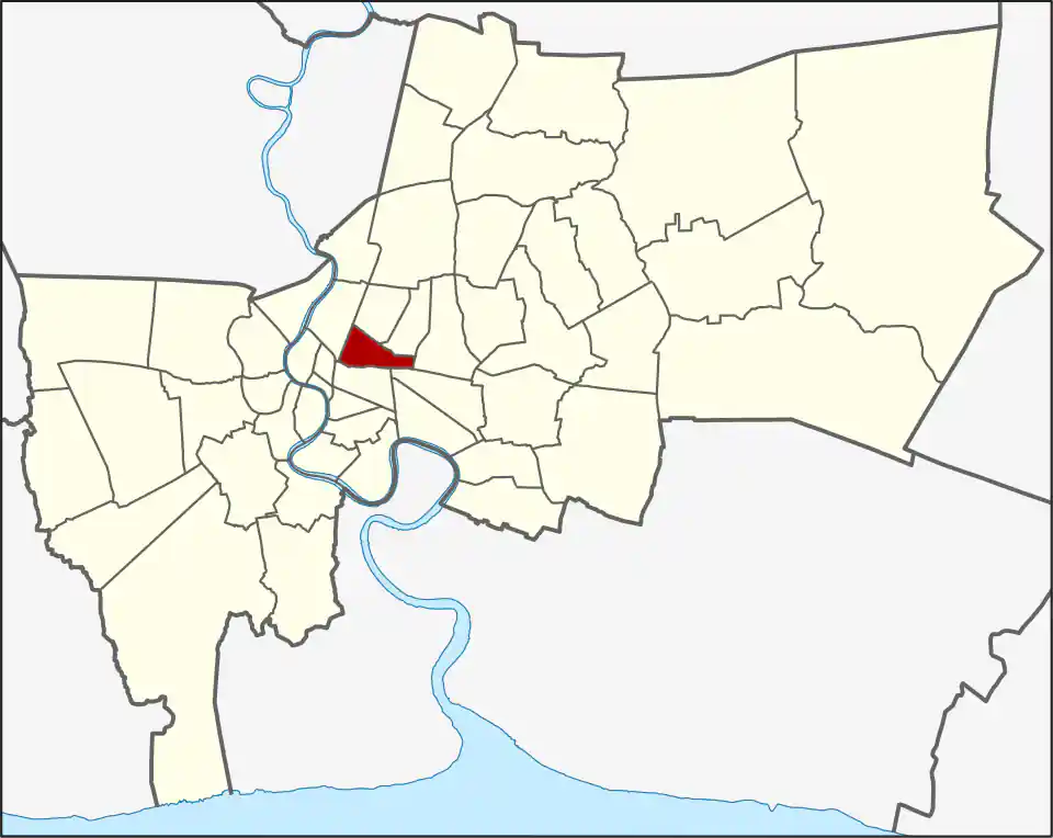 Ratchathewi location within Bangkok