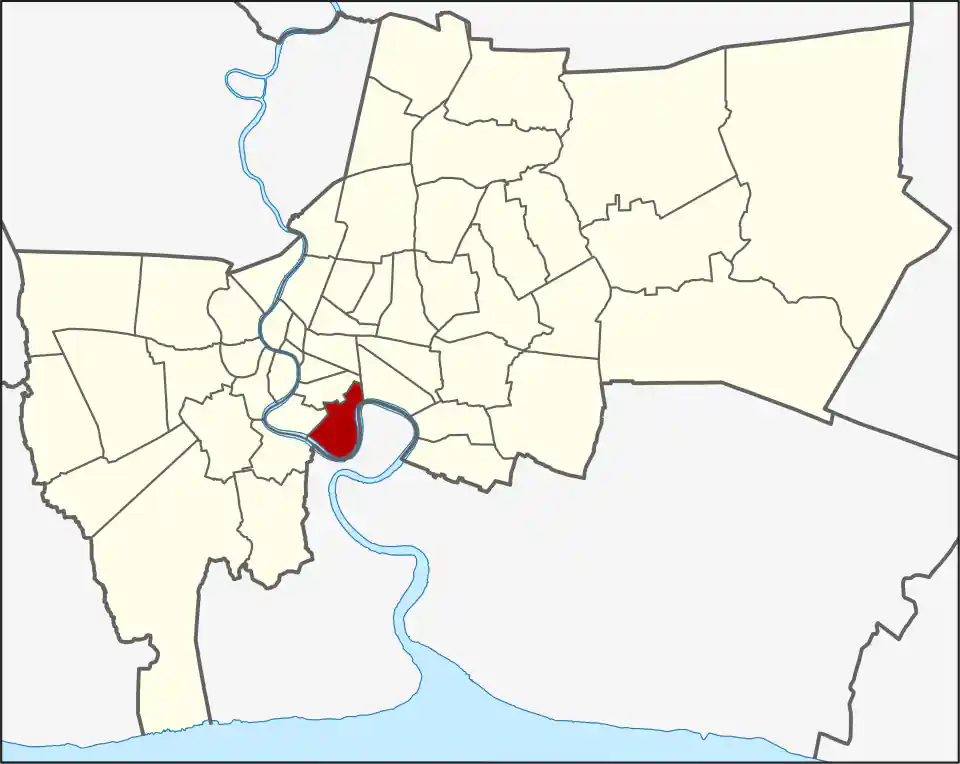 Yan Nawa location within Bangkok
